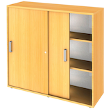 Artikelbild 1 für HAMMERBACHER Schiebetürenschrank 1753S, V1753S/6/6/SG buche 2 Fachböden 120,0 x 40,0 x 110,0 cm, Artikelnummer 864518