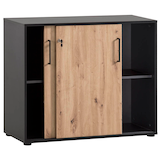 Artikelbild 1 für MÖBELPARTNER Schiebetürenschrank Aino, 701867 schwarz 2 Fachböden 100,1 x 41,0 x 83,6 cm, Artikelnummer 172348