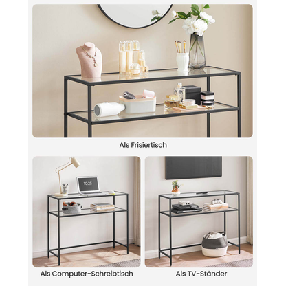 Artikelbild 7 für VASAGLE Konsolentisch rechteckig Glas schwarz 100,0 x 35,0 x 80,0 cm, 1 St., Artikelnummer 289817