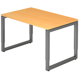 Artikelbild 1 für HAMMERBACHER RS12 höhenverstellbarer Schreibtisch buche rechteckig, Kufen-Gestell grau 120,0 x 80,0 cm, Artikelnummer 866133
