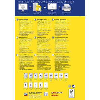 Artikelbild 14 für AVERY Zweckform Etiketten 6175 weiß 105,0 x 48,0 mm, 30 Blatt, Artikelnummer 123281