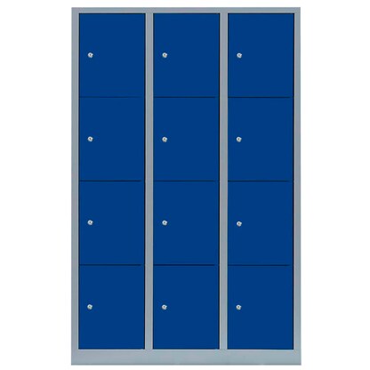 Artikelbild 2 für LÜLLMANN Schließfachschrank enzianblau, lichtgrau 523431, 12 Schließfächer 118,5 x 50,0 x 180,0 cm, Artikelnummer 186409
