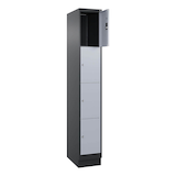Artikelbild 1 für CP Schließfachschrank Classic PLUS schwarzgrau, weißaluminium 080020-104 S10013, 4 Schließfächer 30,0 x 50,0 x 185,0 cm, Artikelnummer 320737