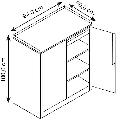 Artikelbild 2 für CP Stahlschrank 88210-00 S10001 lichtgrau 1 Fachboden 94,0 x 50,0 x 100,0 cm, aufgebaut, 1 St., Artikelnummer 414312