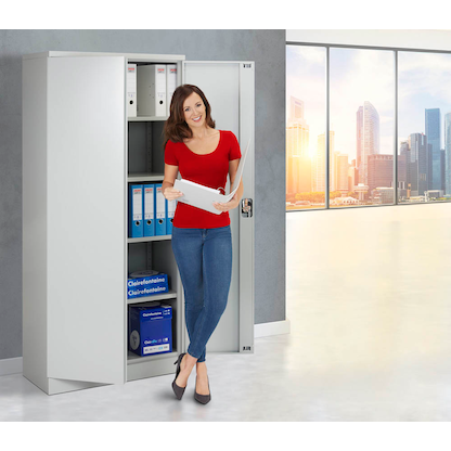 Artikelbild 9 für Gürkan Stahlschrank 100064 lichtgrau 4 Fachböden 92,0 x 42,0 x 195,0 cm, zerlegt, 1 St., Artikelnummer 552968