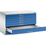 Artikelbild 1 für CP 7100 Planschrank lichtgrau, enzianblau 8 Schubladen 110,0 x 76,5 x 76,0 cm, 1 St., Artikelnummer 682486