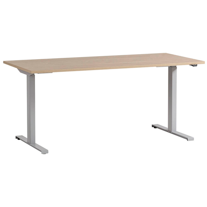 Artikelbild für MÖBELPARTNER Antero elektrisch höhenverstellbarer Schreibtisch eiche rechteckig, T-Fuß-Gestell silber 160,0 x 75,0 cm, Artikelnummer 172526