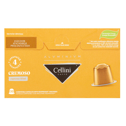 Artikelbild 3 für Cellini ESPRESSO CREMOSO Kaffeekapseln, Arabicabohnen kräftig, 30 Stück, Artikelnummer 720712