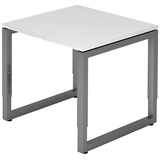 Artikelbild 1 für HAMMERBACHER RS08 höhenverstellbarer Schreibtisch weiß rechteckig, Kufen-Gestell grau 80,0 x 80,0 cm, Artikelnummer 865699