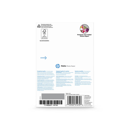 Artikelbild 3 für HP Fotopapier 7HF70A 10,0 x 15,0 cm matt 180 g/qm 25 Blatt, Artikelnummer 101367