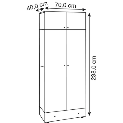 Artikelbild 3 für VCM my office Aktenschrank Vandol, 912251 buche 4 Fachböden 70,0 x 40,0 x 238,0 cm, Artikelnummer 348377