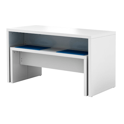 Artikelbild 6 für HAMMERBACHER Mehrzwecktisch Meeting Point weiß rechteckig, Wangen-Gestell weiß, 130,0 x 68,0 x 72,8 cm, Artikelnummer 388138