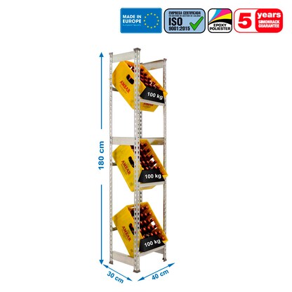 Artikelbild 2 für Simonrack Getränkekistenregal SIMONBOTTLE 3 8435104962640 silber 40,0 x 30,0 x 180,0 cm, Artikelnummer 980617