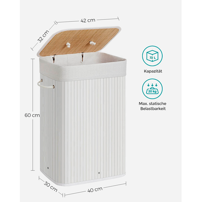 Artikelbild 8 für SONGMICS Wäschesammler weiß, 1 St., Artikelnummer 438479