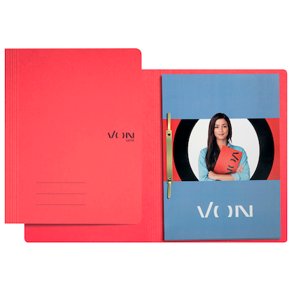 Artikelbild 7 für VON LEITZ Schnellhefter Karton rot DIN A4, 1 St., Artikelnummer 635346