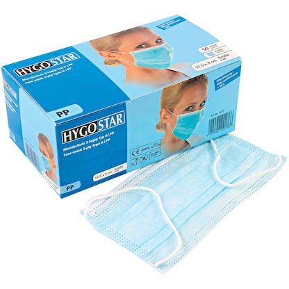 Artikelbild 2 für HYGOSTAR medizinischer Mundschutz DIN EN 14683 Typ II, 50 St., Artikelnummer 313922