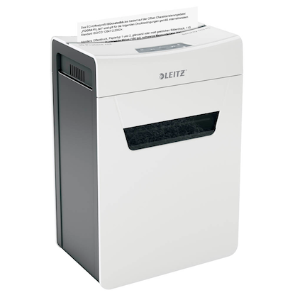 Artikelbild für LEITZ IQ 6M Protect Premium Aktenvernichter mit Partikelschnitt P-5, 2 x 15 mm, bis 6 Blatt, weiß, Artikelnummer 436459