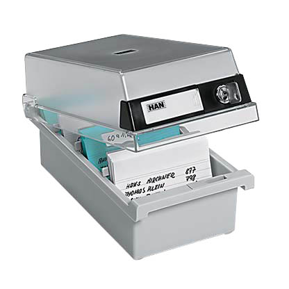 Artikelbild für HAN Karteikasten DIN A7 für 800 Karteikarten lichtgrau mit Deckel, Artikelnummer 694083