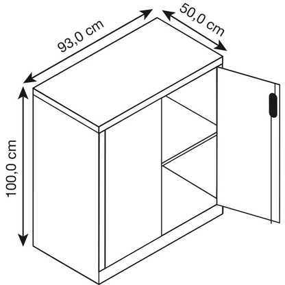 Artikelbild 2 für CP Stahlschrank 8821-000 S10203 lichtgrau, enzianblau 1 Fachboden 93,0 x 50,0 x 100,0 cm, aufgebaut, 1 St., Artikelnummer 414336