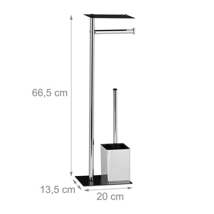 Artikelbild 3 für relaxdays WC-Garnitur silber, schwarz Metall, 1 St., Artikelnummer 361234