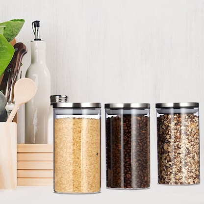 Artikelbild 3 für relaxdays Vorratsdosen 18,0 cm hoch transparent 1,0 l, 3 St., Artikelnummer 472227