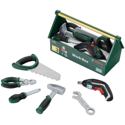 Artikelbild für klein Spielzeug-Werkzeugkoffer 8510 grün, grau, Artikelnummer 604160