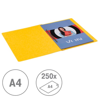 Artikelbild 3 für VON LEITZ Schnellhefter Karton gelb DIN A4, 1 St., Artikelnummer 635296