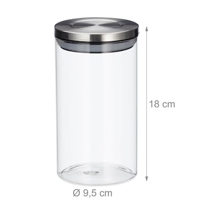Artikelbild 4 für relaxdays Vorratsdosen 18,0 cm hoch transparent 1,0 l, 3 St., Artikelnummer 472227