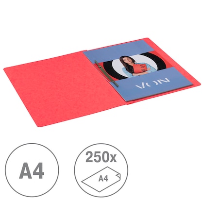 Artikelbild 3 für VON LEITZ Schnellhefter Karton rot DIN A4, 1 St., Artikelnummer 635346