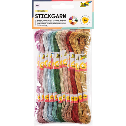 Artikelbild für folia Garn METALLIC zum Sticken glänzend mehrfarbig 1,0 mm x 8,0 m, Artikelnummer 690386