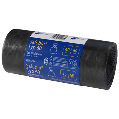 Artikelbild für Meditrade® Müllbeutel Safebin®Typ 60 60,0 l schwarz 38,0 µm, 40 St., Artikelnummer 804706