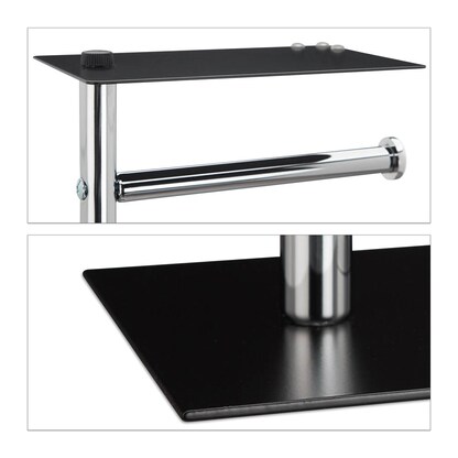 Artikelbild 5 für relaxdays WC-Garnitur silber, schwarz Metall, 1 St., Artikelnummer 361234