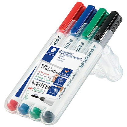 Artikelbild 2 für STAEDTLER compact Whiteboard-Marker farbsortiert 1,0 - 2,0 mm, 4 St., Artikelnummer 136341