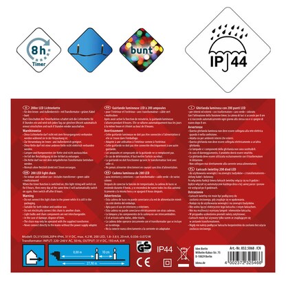 Artikelbild 10 für Idena 200er LED Lichterkette schwarz 27,9 m, 1 St., Artikelnummer 845807