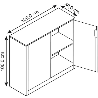 Artikelbild 2 für CP Stahlschrank 8830-000 S10203 lichtgrau, enzianblau 1 Fachboden 120,0 x 40,0 x 100,0 cm, aufgebaut, 1 St., Artikelnummer 414351