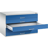 Artikelbild 1 für CP 7100 Planschrank lichtgrau, enzianblau 5 Schubladen 110,0 x 76,5 x 76,0 cm, 1 St., Artikelnummer 682505