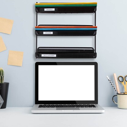 Artikelbild 3 für relaxdays Briefablagen-System schwarz, 3 Fächer, Artikelnummer 516751