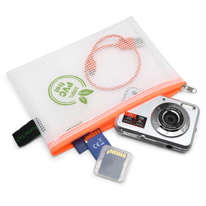 Artikelbild für FolderSys Reißverschlussbeutel DIN A6 transparent/orange 0,20 mm, 1 St., Artikelnummer 592681