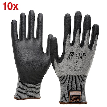 Artikelbild für NITRAS SAFETY unisex Schnittschutzhandschuhe 6705 grau Größe 11, 10 Paar, Artikelnummer 644037