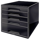 Artikelbild 1 für LEITZ Schubladenbox CUBE Duo Colour schwarz/grau 52531095, DIN A4 mit 5 Schubladen, 1 St., Artikelnummer 423982