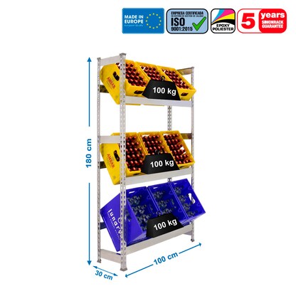 Artikelbild 2 für Simonrack Getränkekistenregal SIMONBOTTLE 3 8435104962664 silber 100,0 x 30,0 x 180,0 cm, Artikelnummer 980654