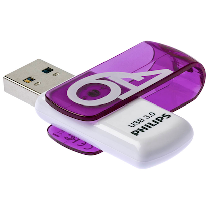 Artikelbild für PHILIPS USB-Stick Vivid 3.0 lila, weiß 64 GB, 1 St., Artikelnummer 321729