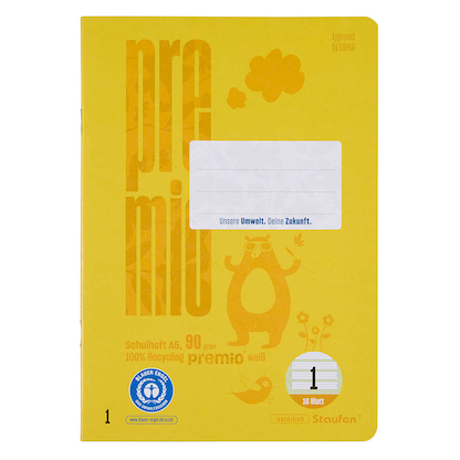 Artikelbild 2 für Staufen® Schulheft Premio Lineatur 1 liniert DIN A5 mit Rand, 16 Blatt, 1 St., Artikelnummer 453169