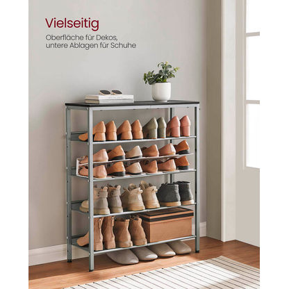 Artikelbild 3 für VASAGLE Schuhregal silber, schwarz 75,0 x 28,0 x 93,0 cm, 1 St., Artikelnummer 261147