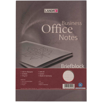 Artikelbild 2 für LANDRÉ® Briefblock Recycling DIN A4 kariert, 1 St., Artikelnummer 298222