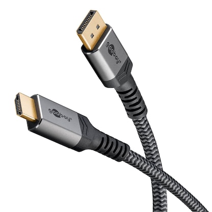 Artikelbild für goobay DisplayPort 1.2/HDMI 2.0 Kabel 2,0 m grau, schwarz, 1 St., Artikelnummer 345171