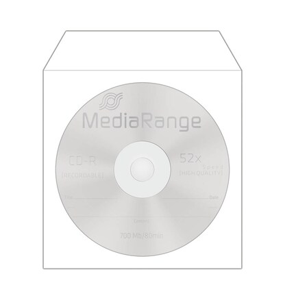Artikelbild 3 für MediaRange 1er CD-/DVD-Hüllen Papiertaschen weiß, 50 St., Artikelnummer 415570