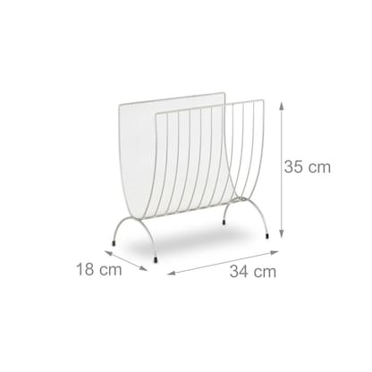 Artikelbild 3 für relaxdays Zeitungsständer 10022511_55 silber Metall, DIN A4 quer, Artikelnummer 473667