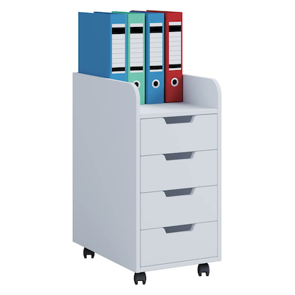 Artikelbild für VCM my office Konal Mini Rollcontainer weiß 4 Auszüge 33,0 x 40,0 x 65,0 cm, Artikelnummer 848752