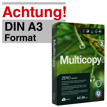Artikelbild für Multicopy Kopierpapier Zero DIN A3 80 g/qm 500 Blatt, Artikelnummer 468742